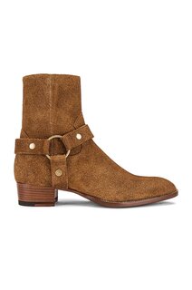 Ботинки Saint Laurent Wyatt Leather, цвет Noisette