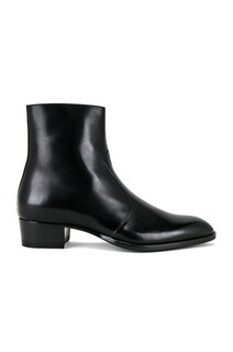 Ботинки Saint Laurent Wyatt Western Zipped, нуар