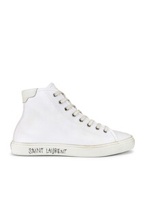 Кроссовки Saint Laurent Malibu Mid Top, цвет Blanc Optique