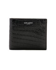 Кошелек Saint Laurent Matte Croc Billfold, черный