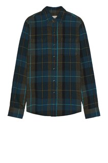 Рубашка Schott Plaid Cotton Flannel, цвет Blue Green