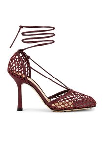 Туфли Bottega Veneta Web Stretch Lace Ups, цвет Cherry