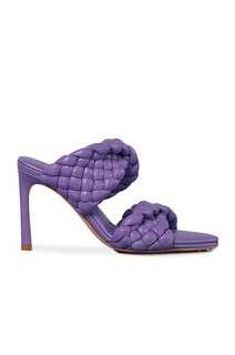 Мюли Bottega Veneta Padded Woven Leather Sandals, фиолетовый
