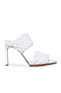 Мюли Bottega Veneta Lido Leather Woven Sandals, цвет Optic White