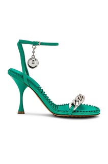 Сандалии Bottega Veneta Dot Ankle Strap, цвет Acid Turquoise