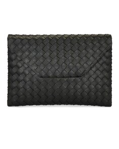 Сумка-клатч Bottega Veneta Large Envelope Pouch, цвет Dark Green &amp; Gold