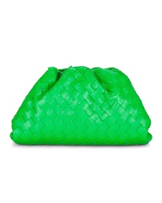 Сумка-клатч Bottega Veneta Teen Woven Pouch, цвет Parakeet &amp; Gold