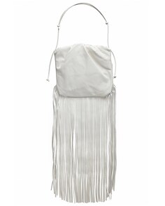 Сумка-клатч Bottega Veneta The Fringe Pouch, цвет Bianco &amp; Gold