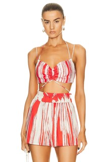 Топ Silvia Tcherassi Travis, цвет Coral Red Palm Print