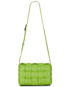 Сумка кросс-боди Bottega Veneta Padded Cassette, цвет Acid Green &amp; Silver