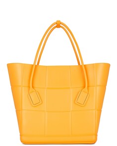 Сумка-тоут Bottega Veneta Medium Arco Shopping, цвет Tangerine &amp; Silver