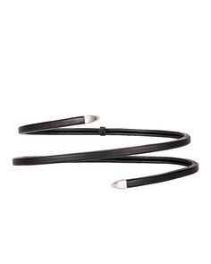 Ремень Bottega Veneta Leather Snake, цвет Black &amp; Silver