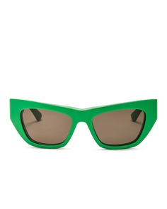 Солнцезащитные очки Bottega Veneta Acetate Cat Eye, цвет Shiny Green