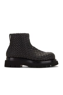 Ботинки Bottega Veneta Mini Lido Weave Lug Ankle Boo, черный