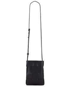 Сумка кросс-боди Bottega Veneta Cassette Phone Pouch Urban Leather, цвет Black &amp; Silver