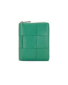 Кошелек Bottega Veneta Cassette Compact Zip Around, цвет Mermaid &amp; Silver