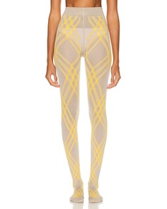 Носки Burberry Printed Tights, цвет Limestone &amp; Mimosa