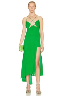 Платье миди The Andamane Layla Asymmetric Halter, цвет Emerald