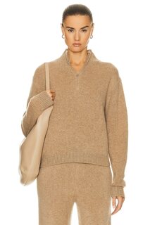 Свитер The Elder Statesman Half Zip, кэмел