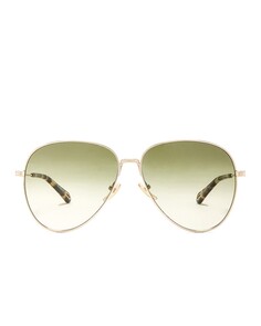 Солнцезащитные очки Chloe Aviator, цвет Classic Gold &amp; Green