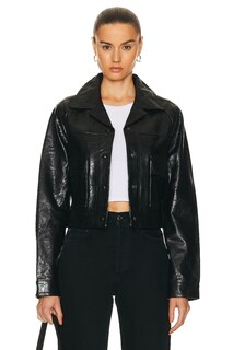 Куртка Citizens Of Humanity Belle Leather, цвет Shiny Cracked Black Leather