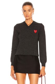 Свитер Comme des Garçons V-Neck Pullover, серый