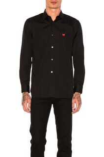 Рубашка Comme des Garçons Small Red Emblem Cotton Button Down, черный