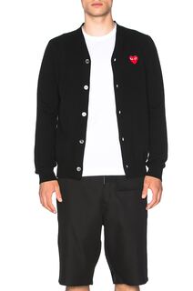 Кардиган Comme des Garçons Lambswool With Red Emblem, черный