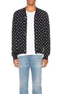 Кардиган Comme des Garçons Dot Print Wool With Black Emblem, цвет Navy &amp; Natural