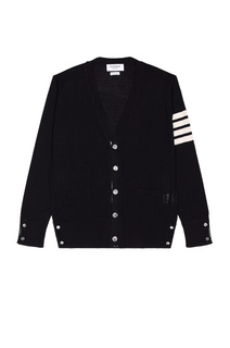 Кардиган Thom Browne Sustainable Merino Classic Sweater, темно-синий