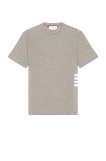 Футболка Thom Browne 4 Bar Short Sleeve Cuff, цвет Light Grey