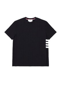 Футболка Thom Browne 4 Bar Short Sleeve Cuff, темно-синий