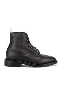 Ботинки Thom Browne Wingtip Leather, черный