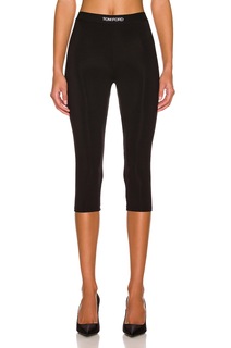 Брюки Tom Ford Signature Cropped Yoga, черный