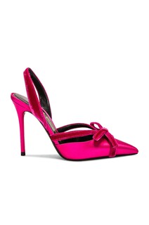 Туфли Tom Ford Satin &amp; Velvet Bow Slingback 105, цвет Crimson Pink