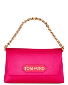 Сумка-клатч Tom Ford Satin Label Mini Chain, цвет Vibrant Pink