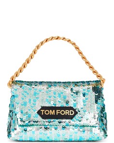 Сумка-клатч Tom Ford Sequins Label Mini Chain, цвет Aqua &amp; Black