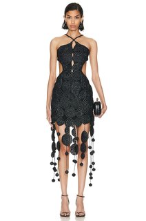 Платье Cult Gaia Leela Crochet, черный