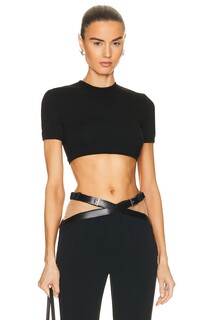 Топ David Koma Circle Back Cut Out Crop, черный