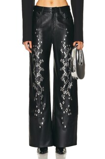 Брюки Dion Lee Studded Snakeskin, черный