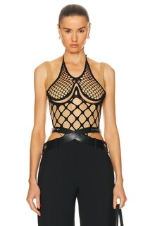 Топ Dion Lee Fishnet Wire Corset, цвет Black &amp; Dune