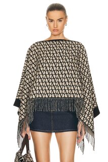 Свитер Valentino Garavani Iconographe Poncho, цвет Beige &amp; Nero