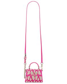 Сумка кросс-боди Valentino Garavani V Sling Micro Top Handle, цвет Naturale &amp; Pink
