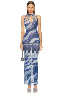 Платье Emilio Pucci Cutout Mesh, цвет Indaco