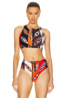 Топ бикини Emilio Pucci, цвет Arancio &amp; Rosso