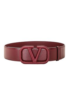 Ремень Valentino Garavani V Logo Signature 40, цвет Cordovan Red
