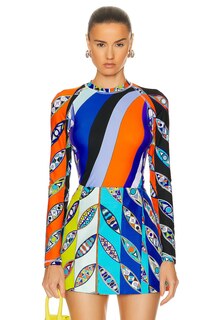 Топ Emilio Pucci Turtleneck, цвет Turchese &amp; Viola