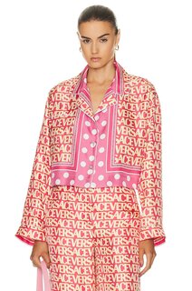 Рубашка Versace Twill, цвет Fuchsia &amp; Pink
