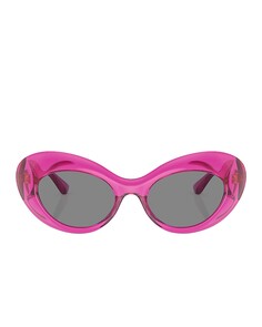 Солнцезащитные очки Versace Oval, цвет Pink Transparent