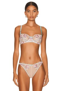 Бюстгальтер Fleur Du Mal Pixie Embroidery Balconette, цвет Fresh Mint